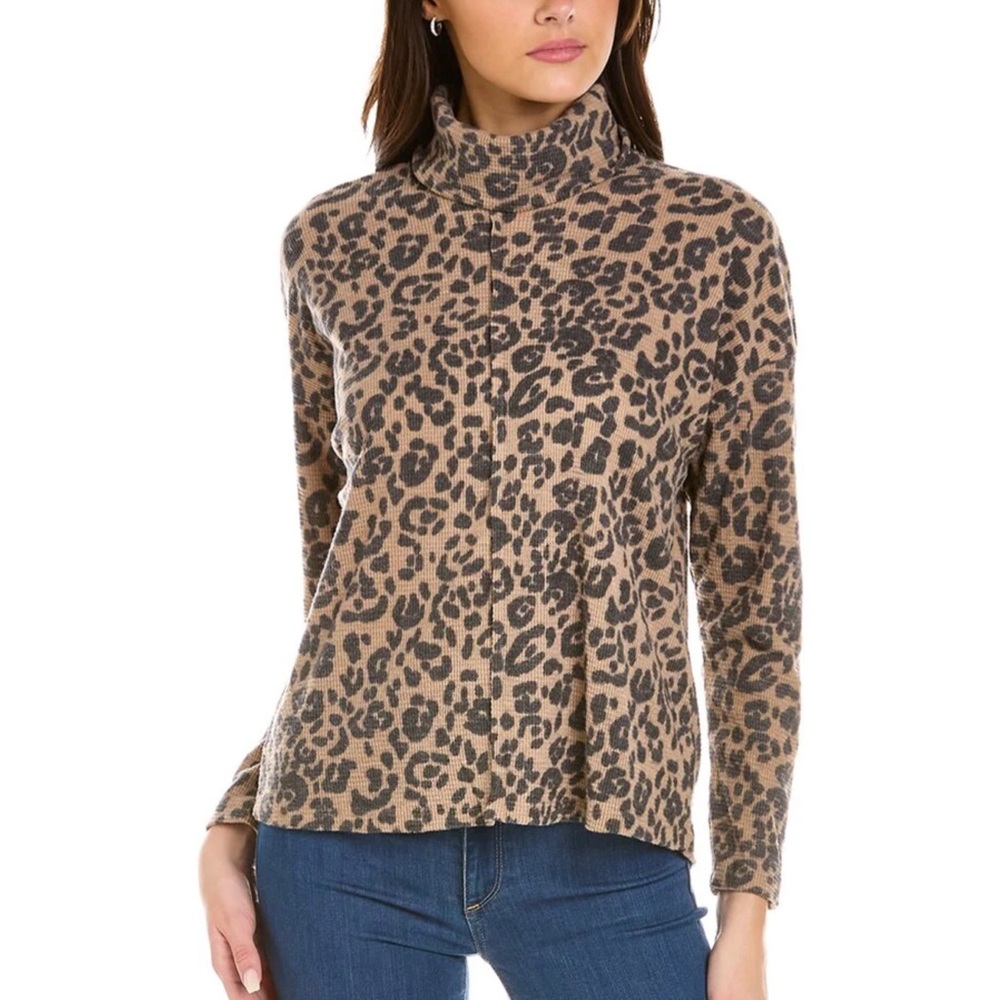 Vince Camuto Leopard Turtleneck Top